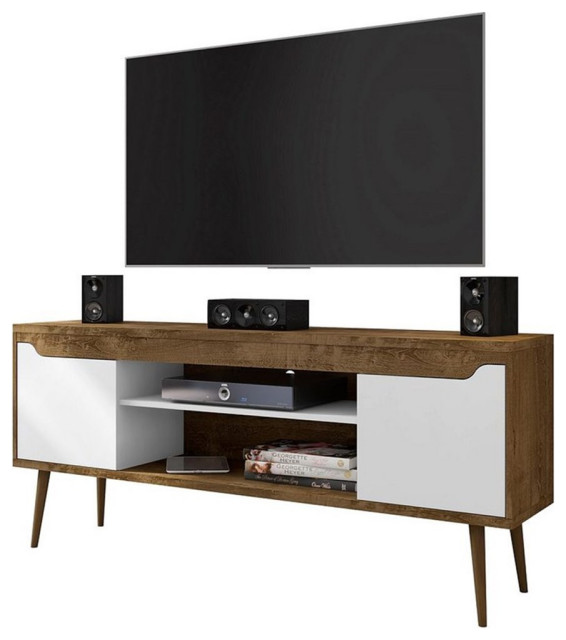 Manhattan Comfort Bradley 4 Shelves Wood TV Stand for TVs up to 60" in