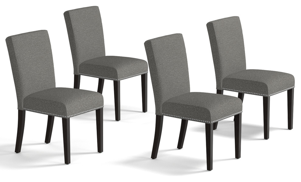 Blanca Upholstered Dining Chairs, Set of 4, Tobacco Brown and Tan