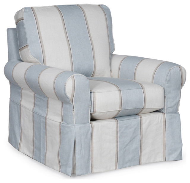 Sunset Trading Horizon Slipcover Box Cushion Chair Beach House Blue