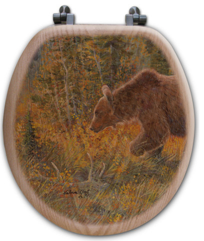 Toilet Seat Elongated The Grizzly Walk Rustic Toilet