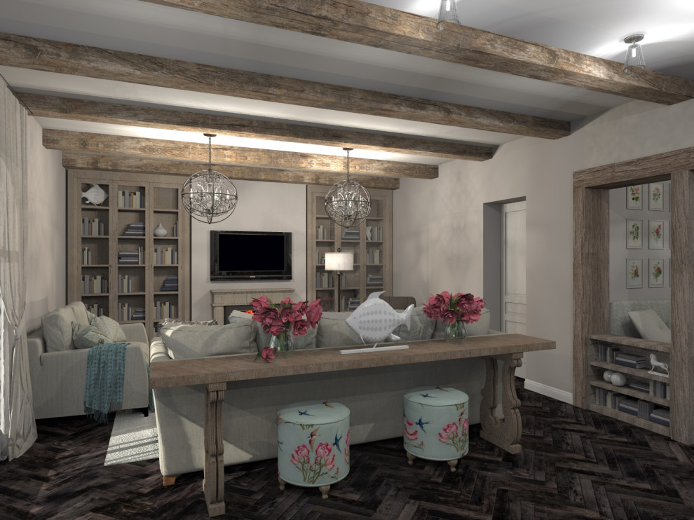 Кухня-гостиная в стиле Кантри