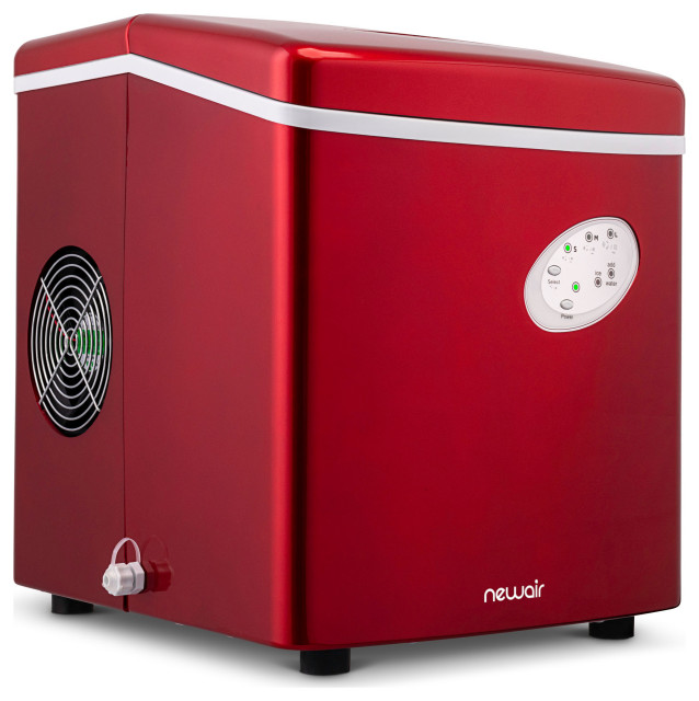 Newair AI100R 28Pound Portable Ice Maker, Red Contemporary Ice