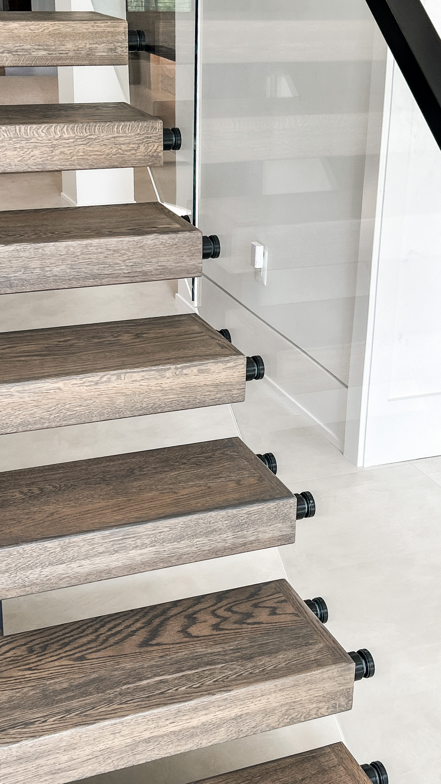 Project #159 | Modern Foyer Stair with Stand-off Glass Railing