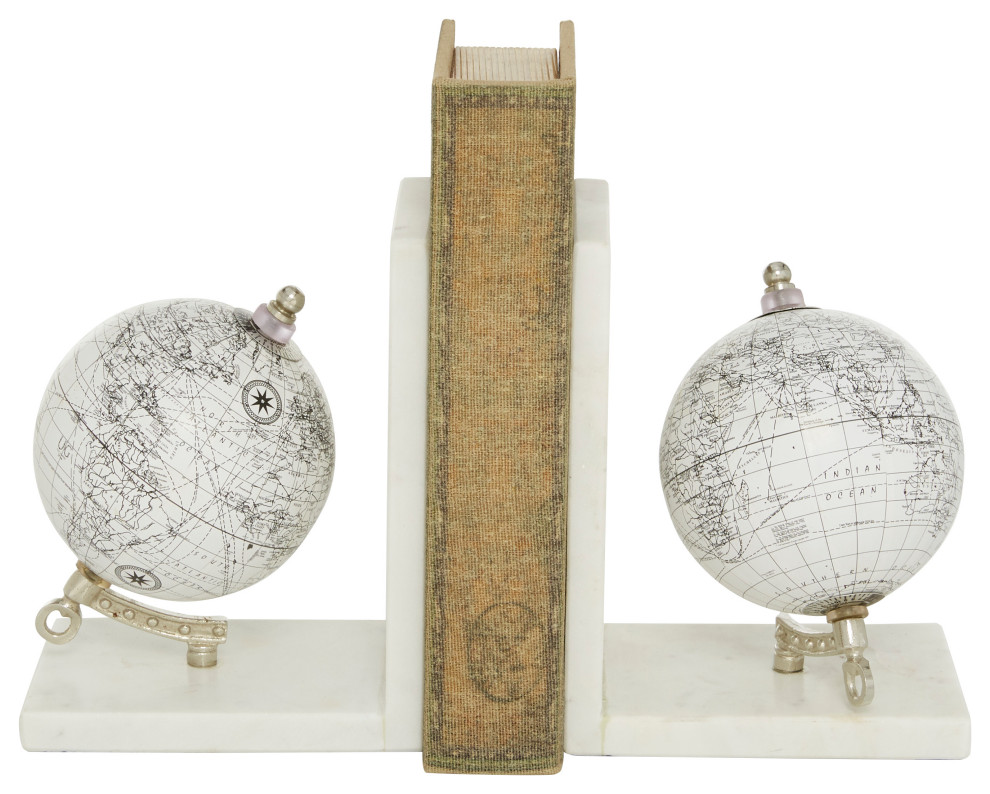 White Stone Contemporary Bookends 24821