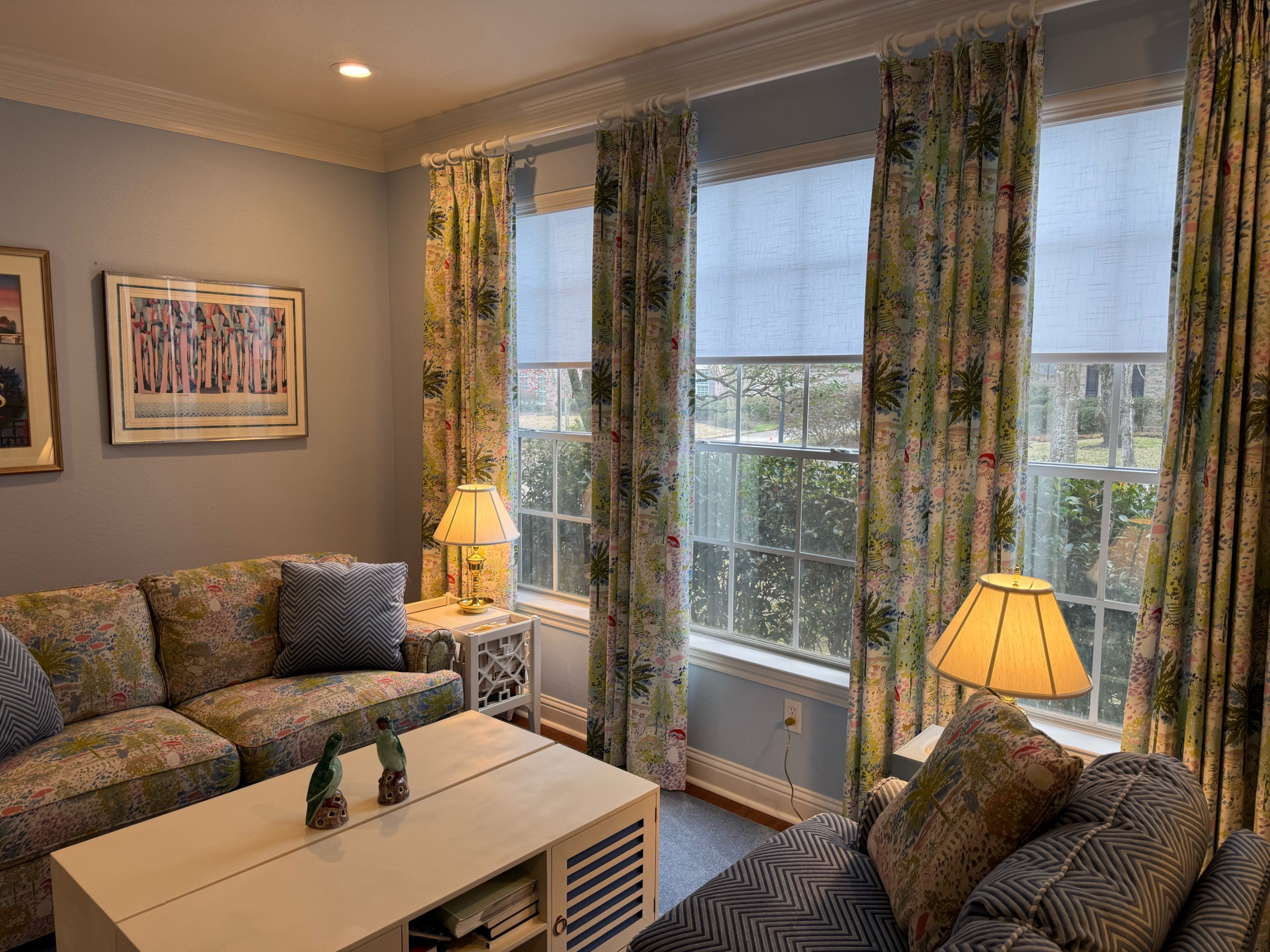 Transitional Living Room/Family Room/Study