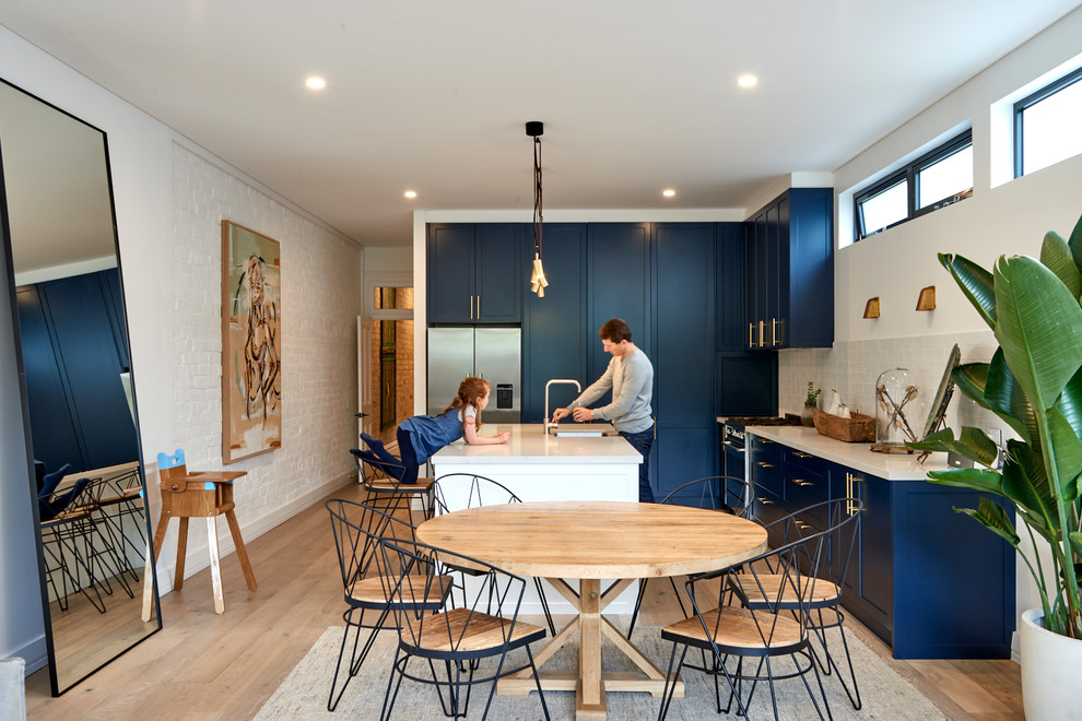 Kitchen with Blue Shaker Cabinets - Beach Style - Kitchen - Sydney - by ...