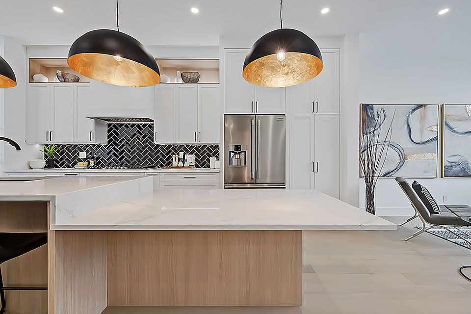 Inspiration for a transitional home design remodel in Calgary