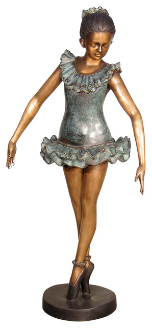 Ballerina With Arms Down Bronze Sculpture - Traditional - Decorative ...