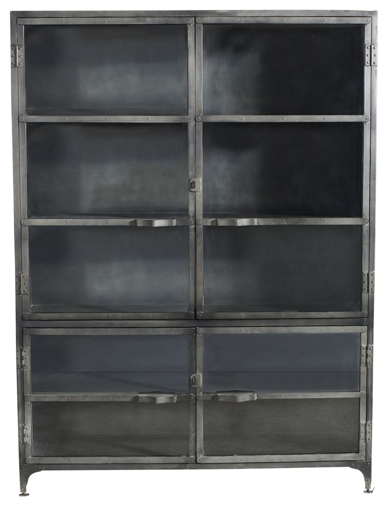 black steel glass cabinet doors