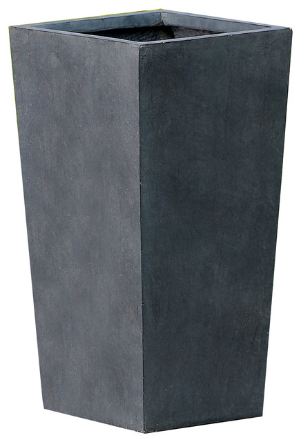 Gray MgO 18.5in. H Tall Tapered Planter