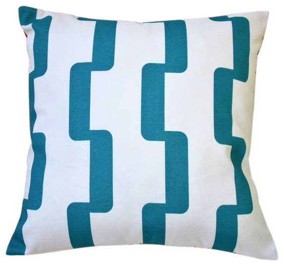 Indoor Outdoor 18 Rhyme Modern Stripe Blue Green Red Throw Indoor Outdoor 18 Rhyme Modern Stripe