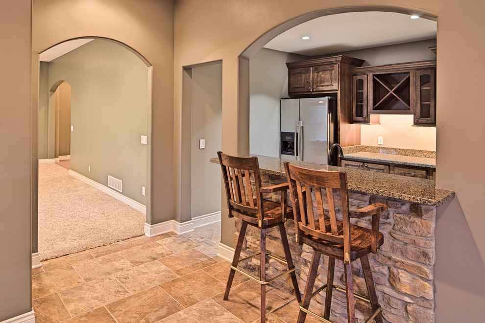 Mountain style basement photo in Chicago