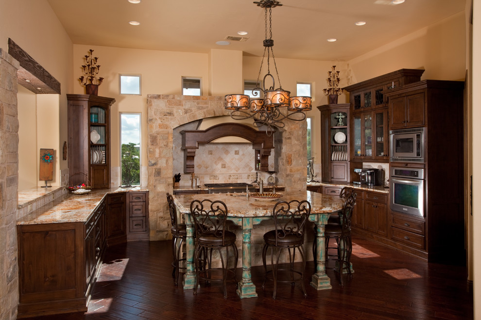 Inspiration for a rustic kitchen remodel in Austin