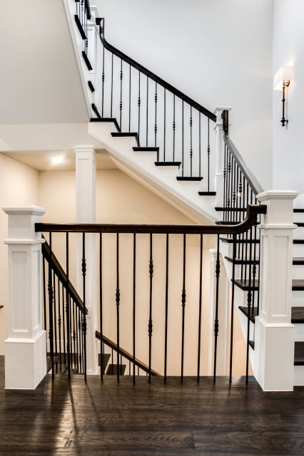 Devine Custom Brick Home clasico-renovado-escalera