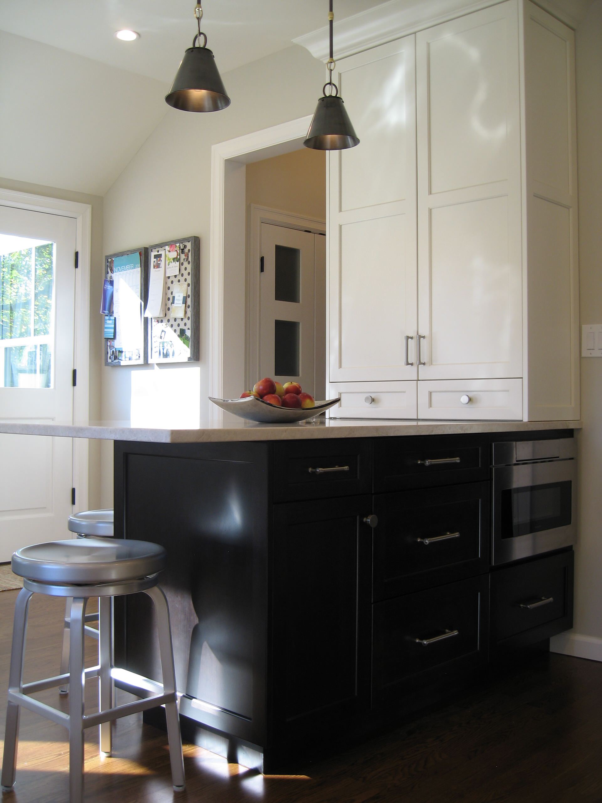 White and Stained Kitchen in Rye