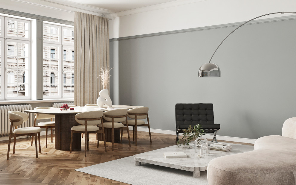 3d-визуализация кухни+гостиной