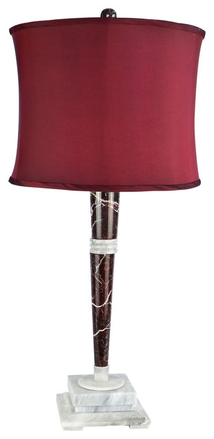 tall red table lamps