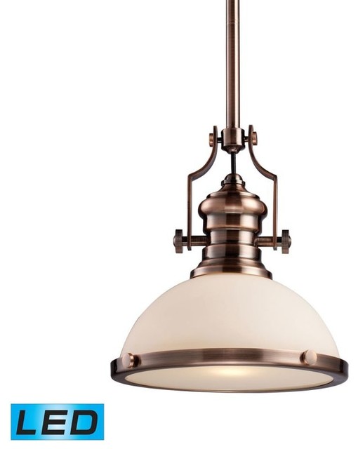 Elk Lighting 66143 1 Led Chadwick Light Pendant Traditional Elk Lighting 66143 1 Led Chadwick Light Pendant Antique Copper