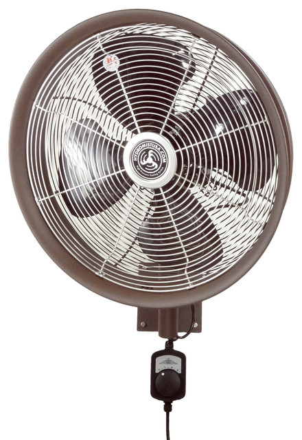 Outdoor 18" Oscillating Wall Fan, Dark Brown Textured
