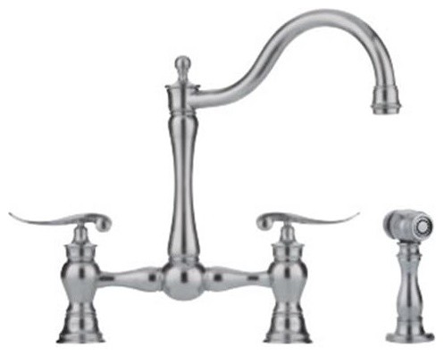 2 Handle Kitchen Faucet with Side Spray