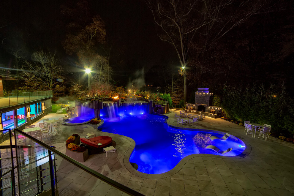 Backyard patio and lighting