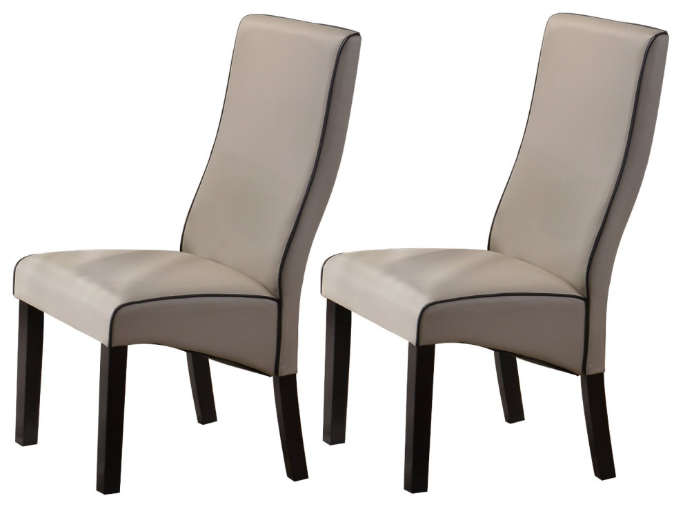 Pilaster Designs, Upholstered Parson Chair, Set of 2 Chairs, Gray