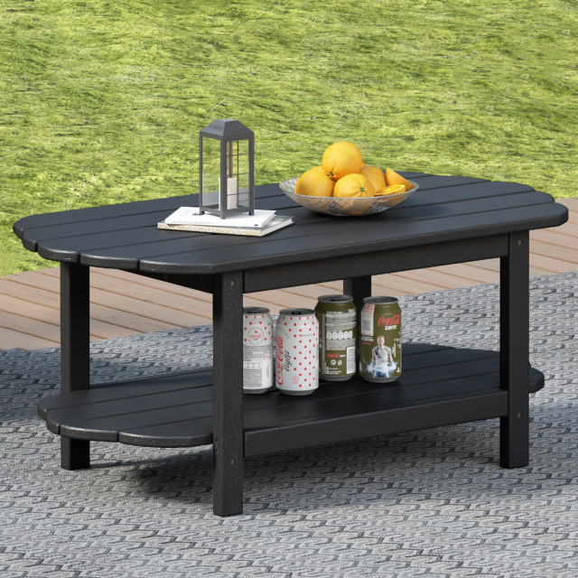 2 Tier Patio Table, Adirondack Outdoor Coffee Table for Backyard Pool ...