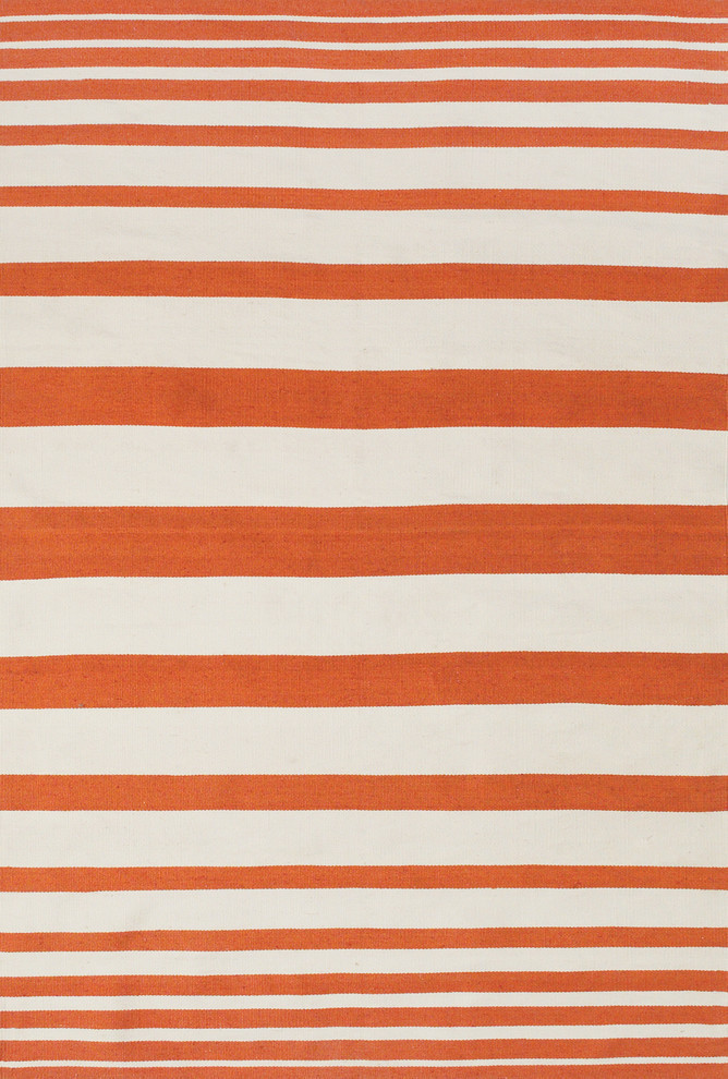 Weave & Wander Salta Rug, Orange/White, 8'x11'
