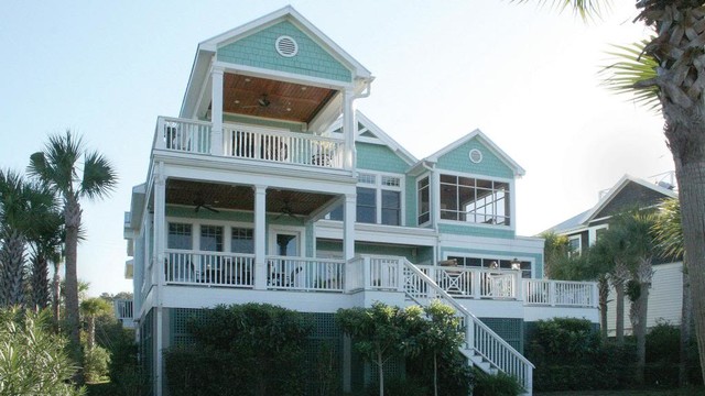 Beach Cottage Rear Tropical Exterior Charleston By Sea