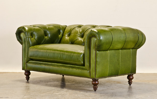 Bright Green Chesterfield Chair & 1/2 - Armchairs And Accent Chairs ...