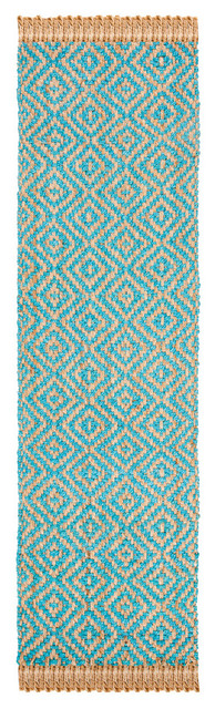 Safavieh Tappeto Runner Naturale Fibra NF923 - Juta Color Naturale - 76 Cm X 2,44 Metri - Fatto A Mano