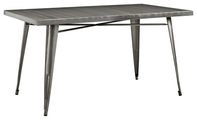 Alacrity Rectangle Steel Dining Table, Gunmetal