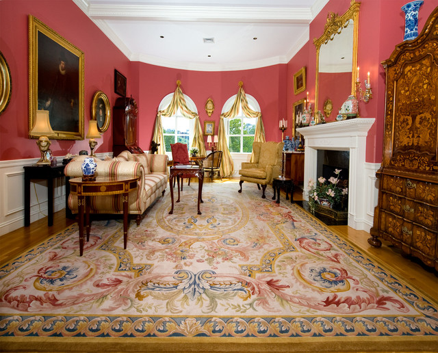 Aubusson Rug In French Style Room Traditional Living Boston By Landry Arcari Rugs And Carpeting Houzz Au