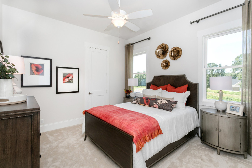 Design ideas for a transitional guest bedroom in Other.