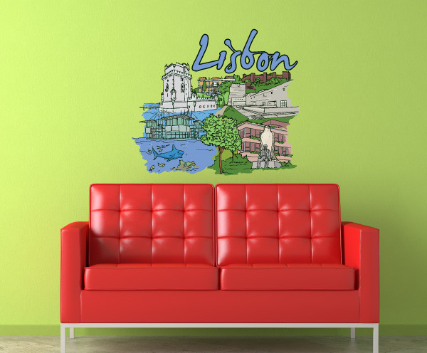 Famous City Vinyl Wall Decal FamousCityUScolor068; 12 in.