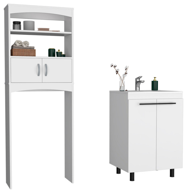 DEPOT Alder 2Piece Bathroom Set, Over The Toilet and