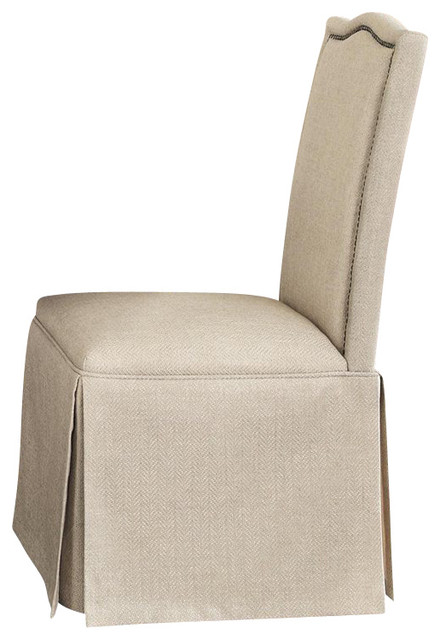Coaster Parkins Parson Chair with Skirt in Ivory
