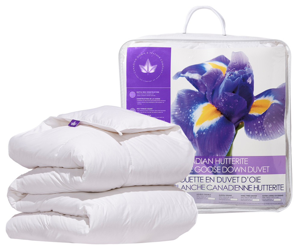 Hutterite Goose Down Comforter, Full Contemporary Duvet Inserts