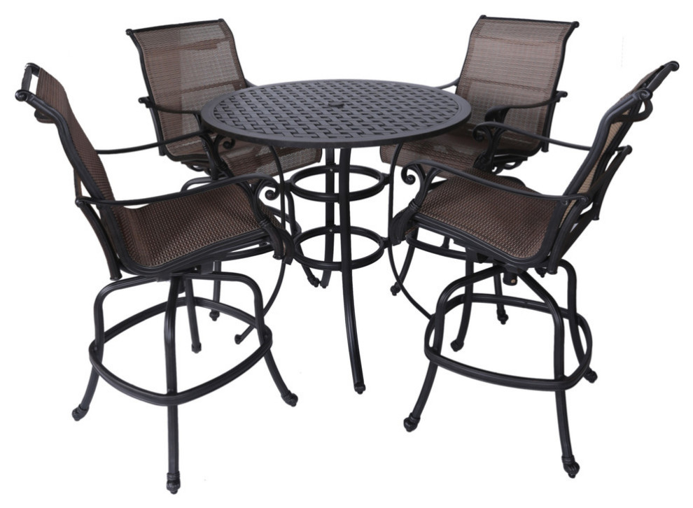 Sling Bar Set 42 Round Table, Round Pub Table And Chairs Outdoor