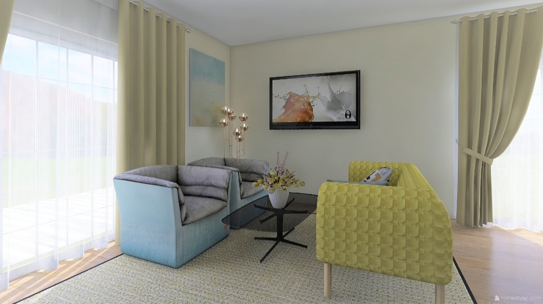 ГОСТИНАЯ В ГОРЧИЧНЫХ ТОНАХ