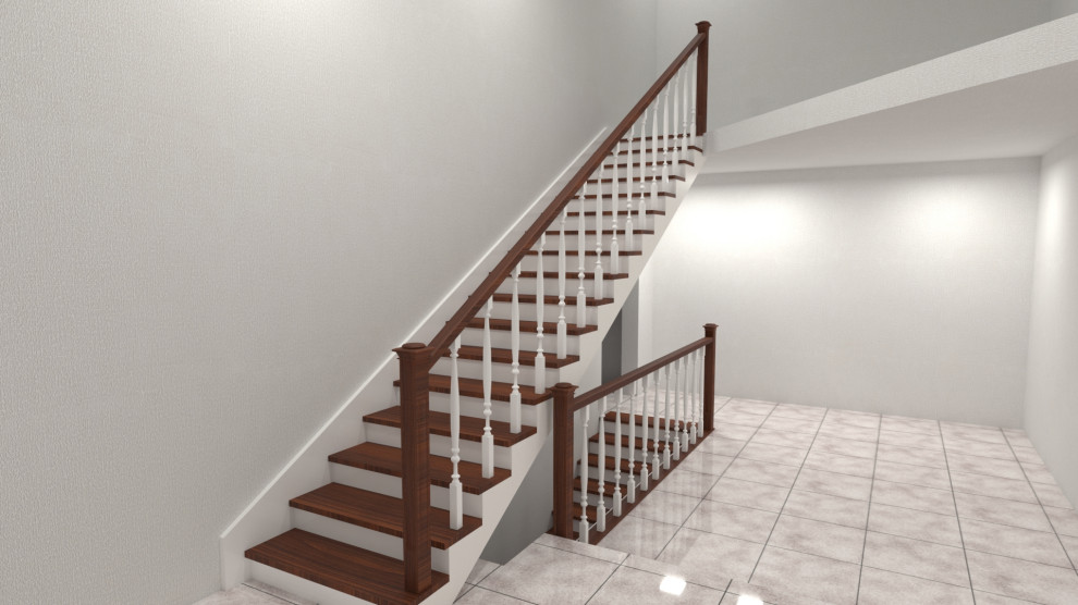 Прямая деревянная лестница