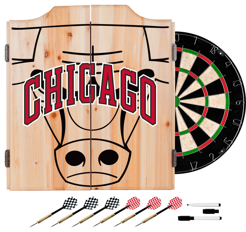 NBA Dart Set With Darts and Board, Fade, Chicago Bulls Contemporary Darts And
