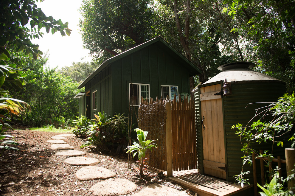 This is an example of a tropical shed and granny flat in Hawaii.