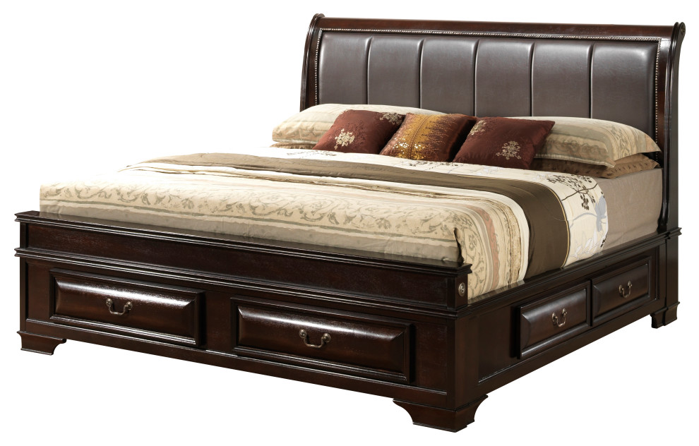 Dolan Storage Bed, Cappuccino, Full