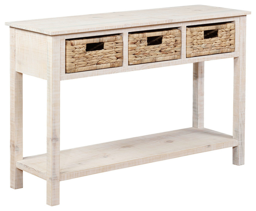Powell Ari Pine Wood And Mdf Basket Console Table D1182A18C