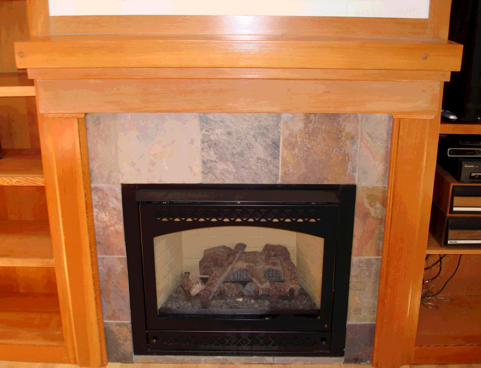 Custom Wood Shelving, Mantle, and Smallest Room Addition