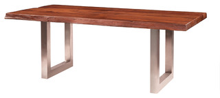 Montana Metal Leg Dining Table - Rustic - Dining Tables ...