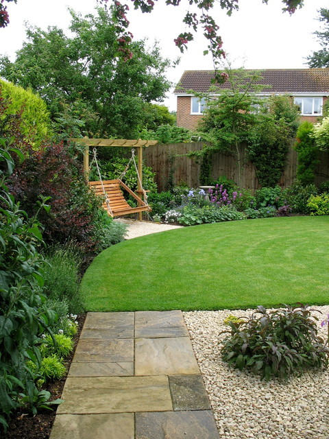 Romantic suburban garden klassisk-have