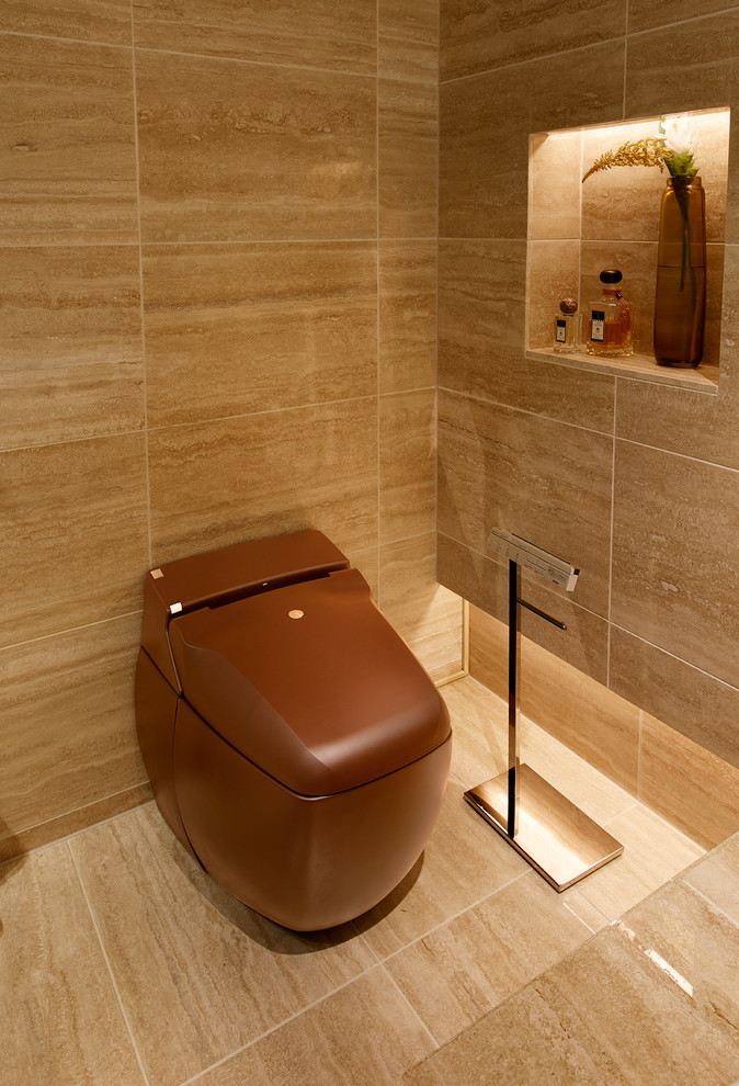 Inspiration for a modern powder room in Tokyo.