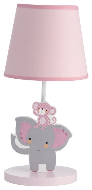 Shadeamp; Toes By Bedtime Lamp With OriginalsPink Gray And Bulb Twinkle wNm08n